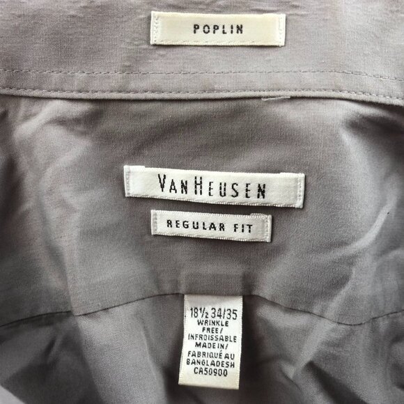 Van Heusen Mens Dress Shirt Size 2XL 18.5 Neck Lot Of Two Poplin Regular Fit - Picture 5 of 10